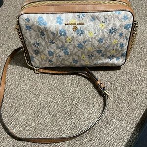 Michael Kors Blue & Yellow Floral Crossbody